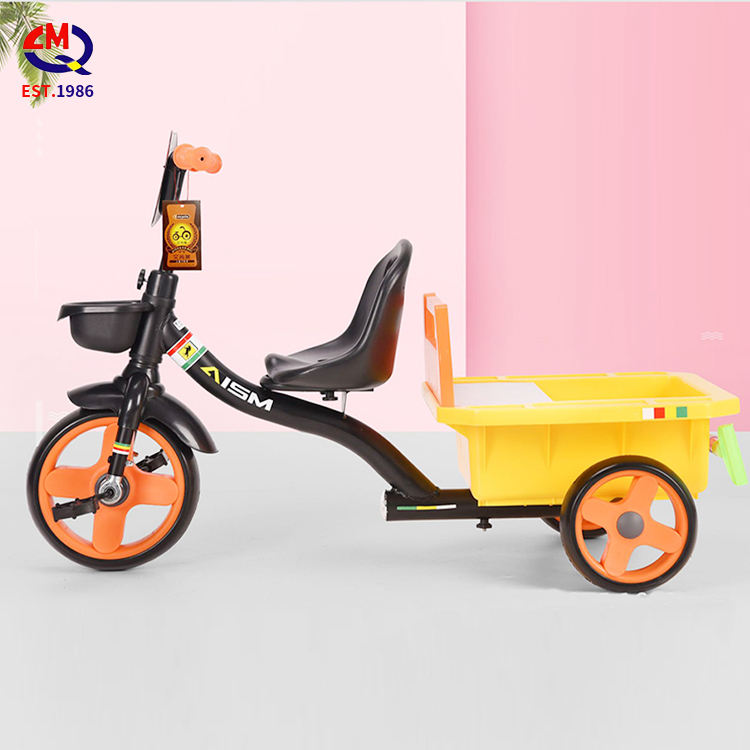 Factory wholesale kids double seat tricycle two seats baby tricycle kids ride on car with back seat