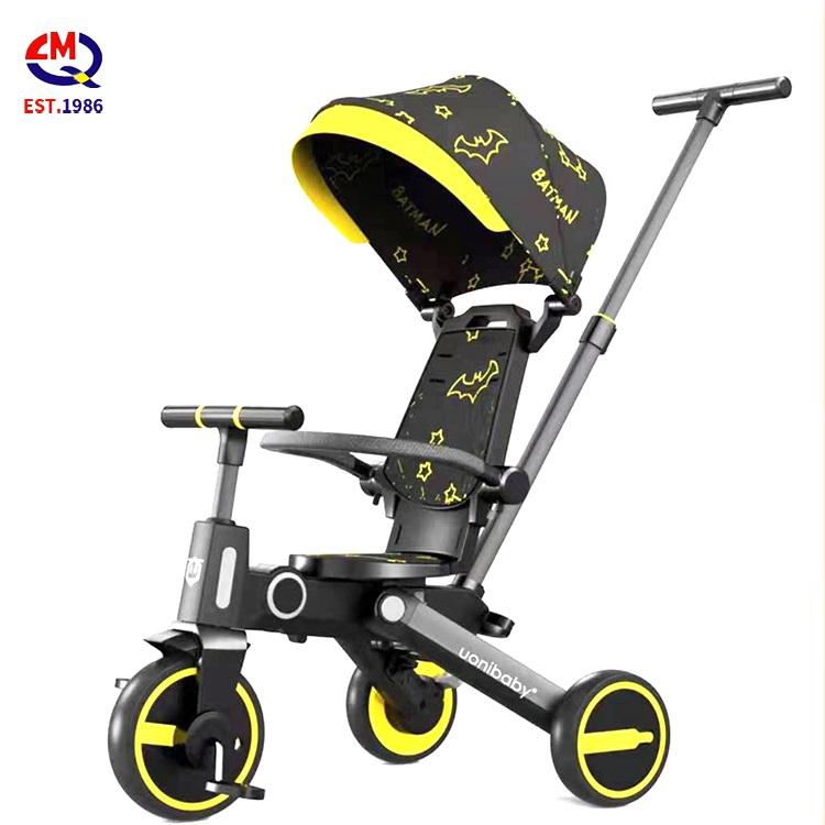 7 in 1 Bidirectional Folding Tricycle Kids Metal Bicycle with a Body Can Carry People Tricycle 3-6 Years Old Stroller