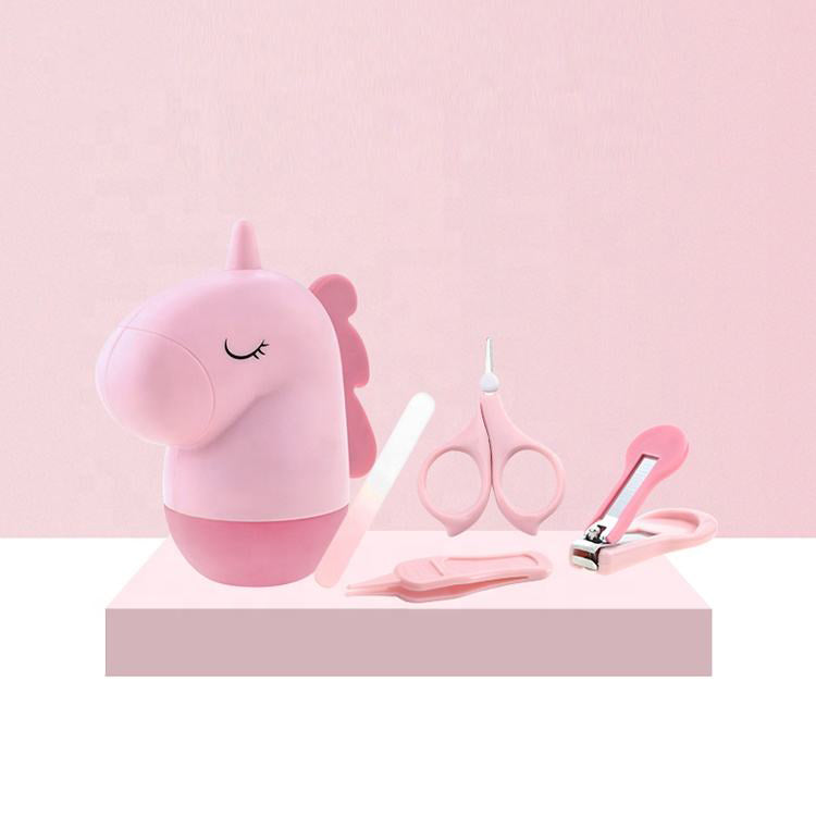 Unicorn shape safety stainless steel nail clipper scissor cutter baby manicure kit set