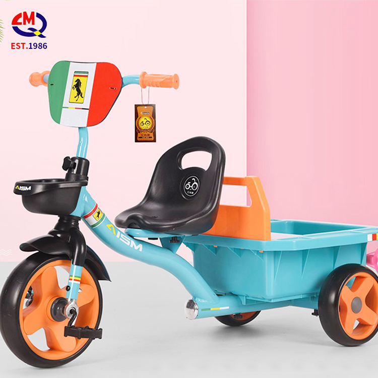 Factory wholesale kids double seat tricycle two seats baby tricycle kids ride on car with back seat