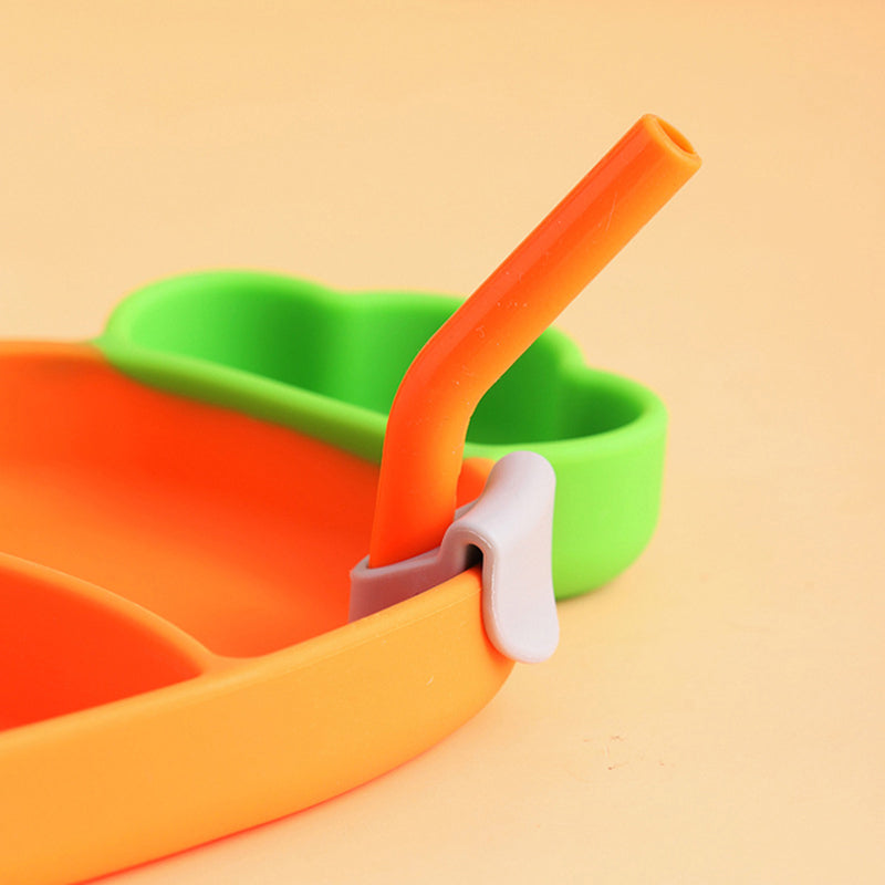 Cartoon Bamboo Fiber Baby Feeding Plate Children Tableware Tray Dish Bowl Fork Spoon Cup Food Training Dinnerware Set Kids Gift