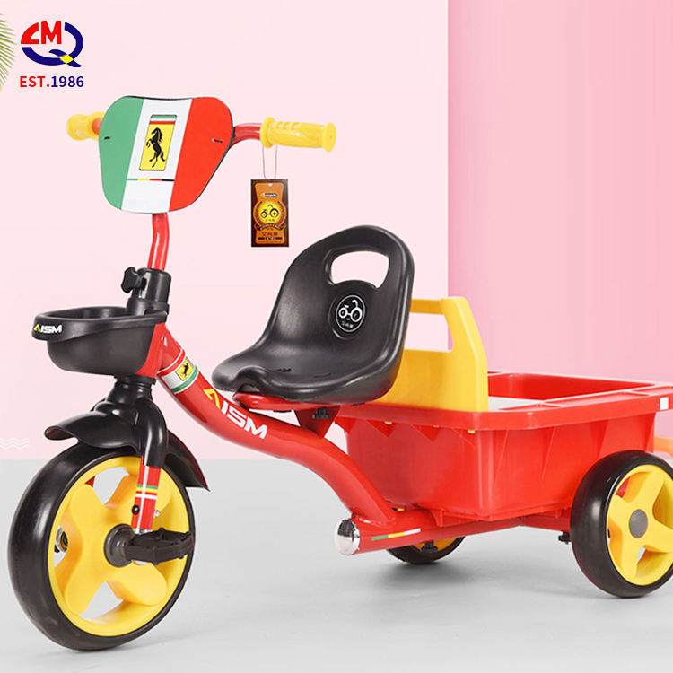 Factory wholesale kids double seat tricycle two seats baby tricycle kids ride on car with back seat