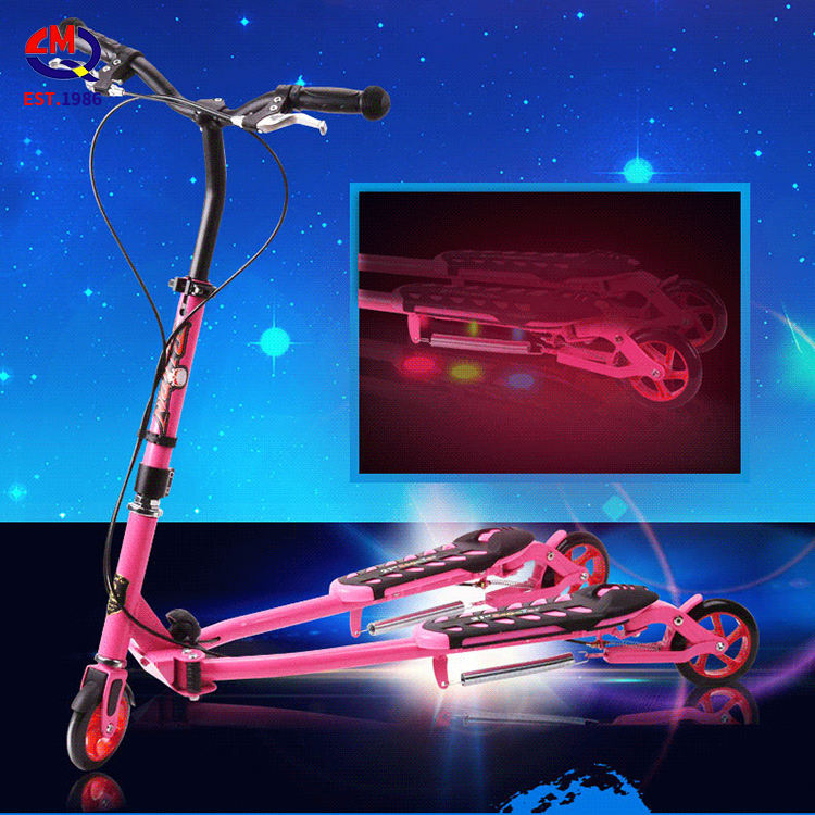 21st Three Wheel Scissor Cart Racing off Road Kick Flashing Pedal Bicycle Kids Scooters for Sale