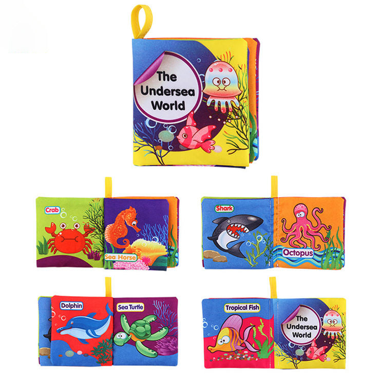 Dinosaur ocean Farm Jungle tail Animals story book baby soft Fabric cloth book for Baby toy