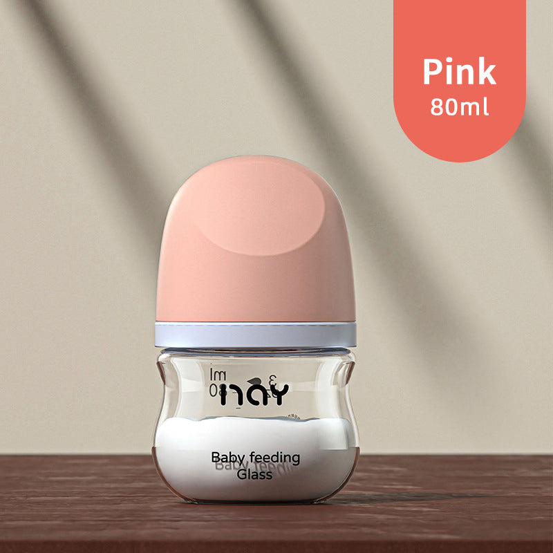 Anti-Choke Baby Bottle Newborn Wide-caliber Nursing Glass Bottles Anti-flatulence Milk Feeding Bottles Infant BPA free 0-3 Month