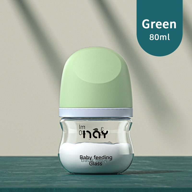 Anti-Choke Baby Bottle Newborn Wide-caliber Nursing Glass Bottles Anti-flatulence Milk Feeding Bottles Infant BPA free 0-3 Month