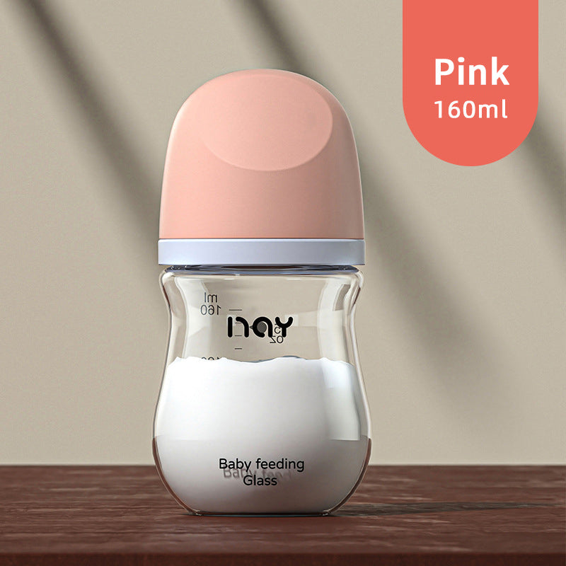 Anti-Choke Baby Bottle Newborn Wide-caliber Nursing Glass Bottles Anti-flatulence Milk Feeding Bottles Infant BPA free 0-3 Month