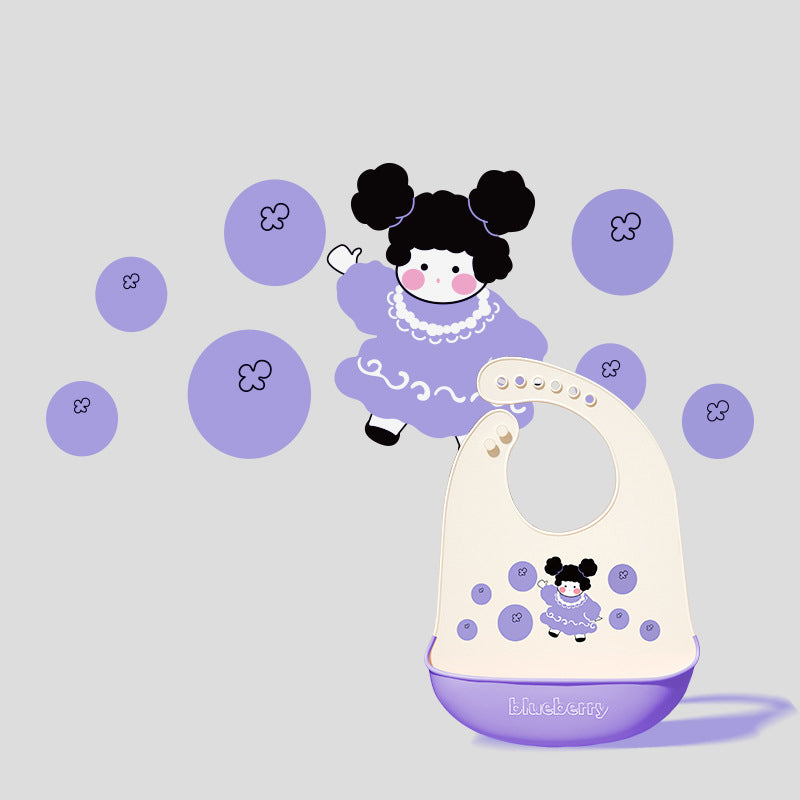 Silicone Baby Bib Waterproof Kids Boy Girl Feeding Stuff Adjustable Feeding Apron Food Grade Cartoon Burp Scarf Toddler Burp Bib