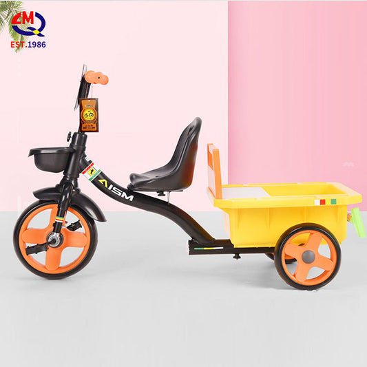 Factory Wholesale Kids Double Seat Tricycle Two Seats Baby Tricycle Kids Ride On Car With Back Seat