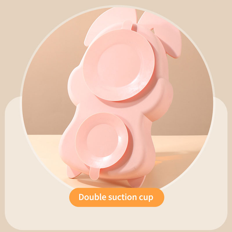 Silicone Baby Feeding Dish Set Food Grade Children Suction Tableware For Kids 304 Fork Spoon Set Cute Divided Food Dishes