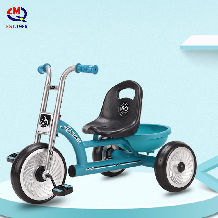 Factory Wholesale Safe Double Seat Trike 3 Wheel Carbon Steel Two Seats Baby Tricycle Kids Ride On Car With Back Seat