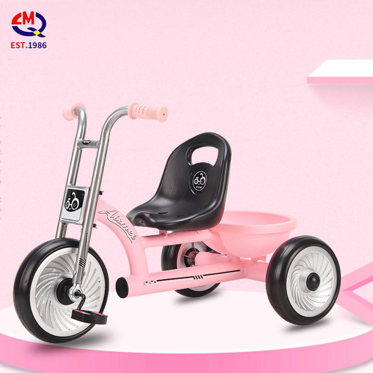 Factory Wholesale Safe Double Seat Trike 3 Wheel Carbon Steel Two Seats Baby Tricycle Kids Ride On Car With Back Seat