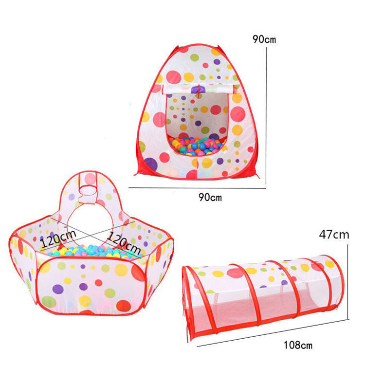 Indoor Outdoor Child 3 In 1 Tent Kids Pop Up Play Tent Ball Pool Indoor Waterproof Play Tent With Tunnel