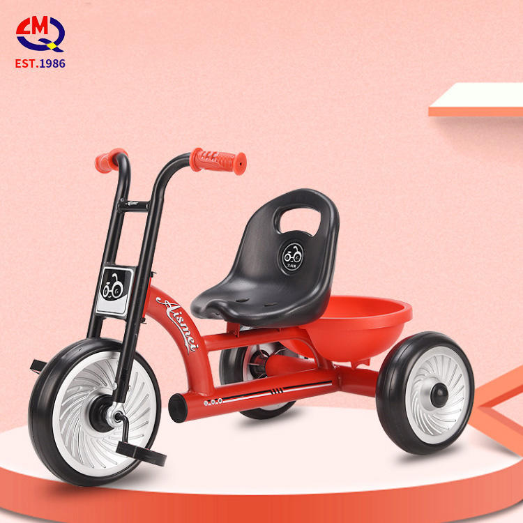 Factory Wholesale Safe Double Seat Trike 3 Wheel Carbon Steel Two Seats Baby Tricycle Kids Ride On Car With Back Seat